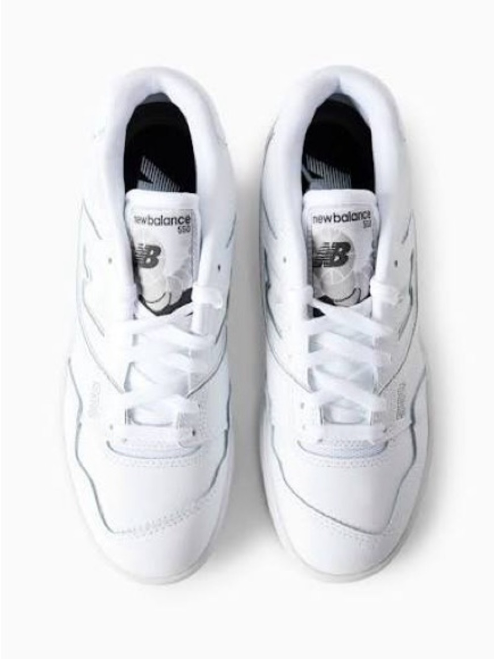 New Balance 550 White and Black Low-Top Sneaker - Picture 4 of 9